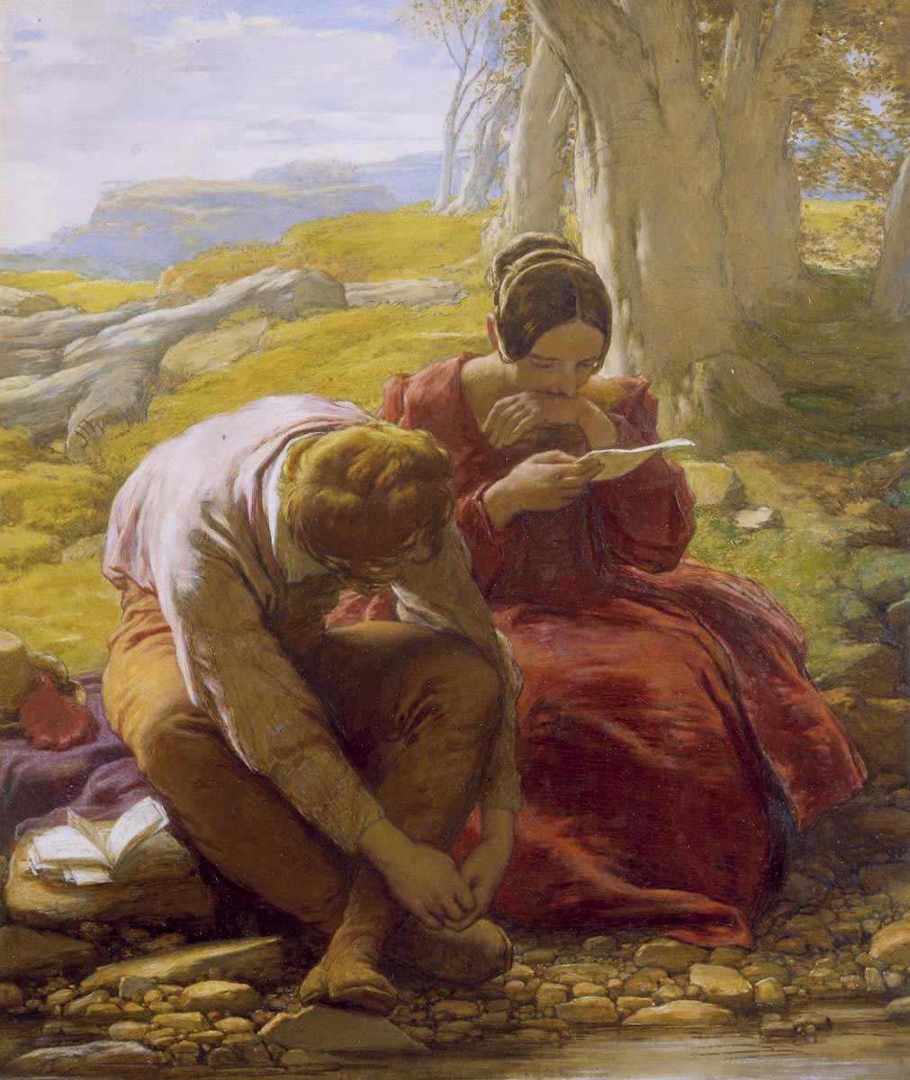 Forget dating apps, this is how you woo someone! The Sonnet is one of William Mulready's most popular works. The young man is courting the girl, and has written a poem for her as a token of his love.