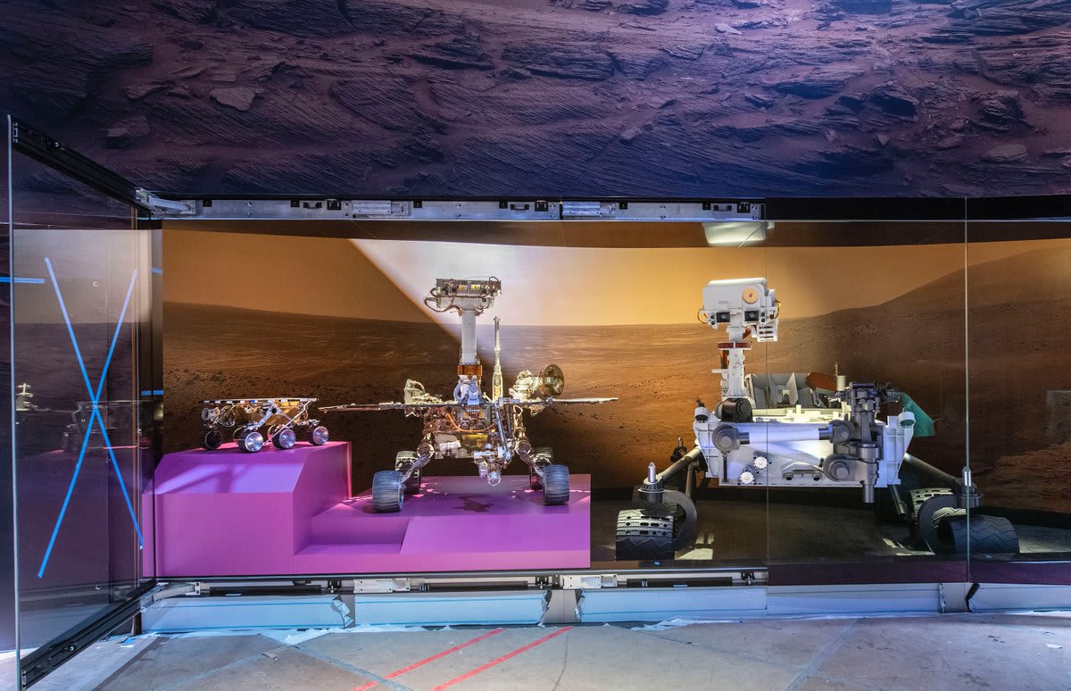 Our reimagined Exploring the Planets exhibition features three generations of Mars rovers: - Marie Curie, the flight spare for the 1997 Sojourner rover - The Surface System Test Bed for the 2004 Spirit and Opportunity rovers - A full-scale model of the 2012 Curiosity rover