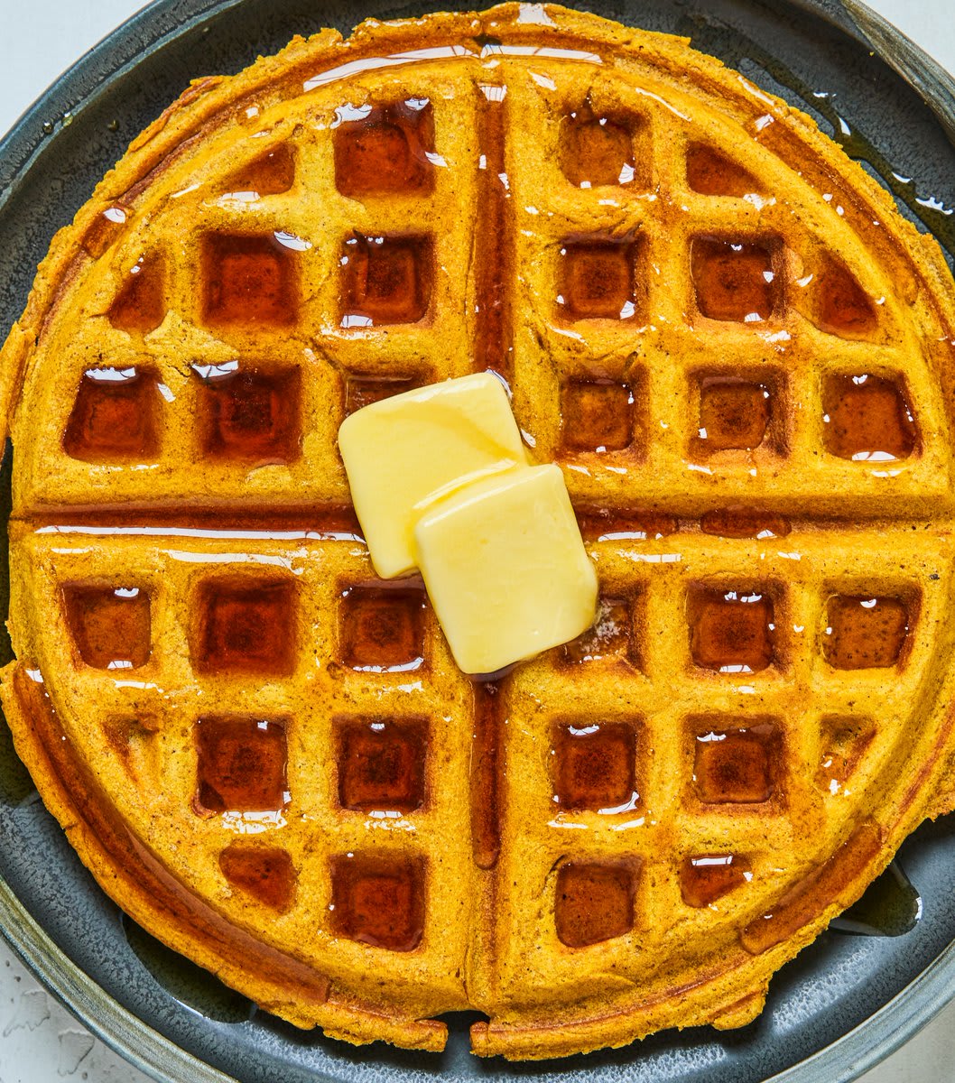 Fluffy buttermilk pumpkin waffles will get you in the fall mood: