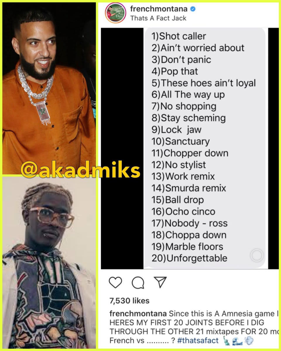 [SHOTS FIRED] French Montana and Young thug beefing over French saying he might have more hits than Kendrick Lamar. Thug directly taking shots at French.
