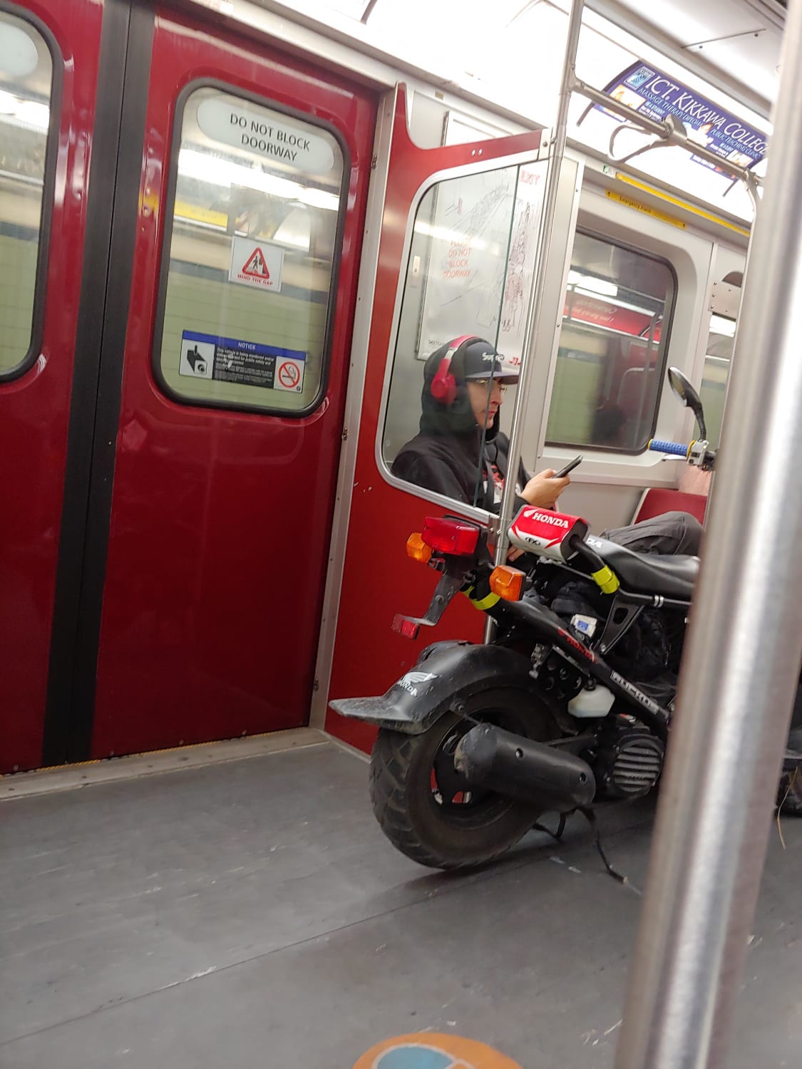 Dude showing off his moped on the TTC