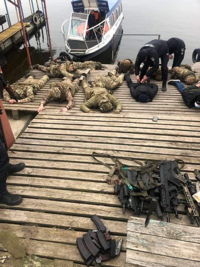 Russian Spetsnaz(Special Forces)saboteurs dressed in Ukrainian uniforms captured in Nikopol, Ukraine. Under Geneva Convention, they are eligible for execution.