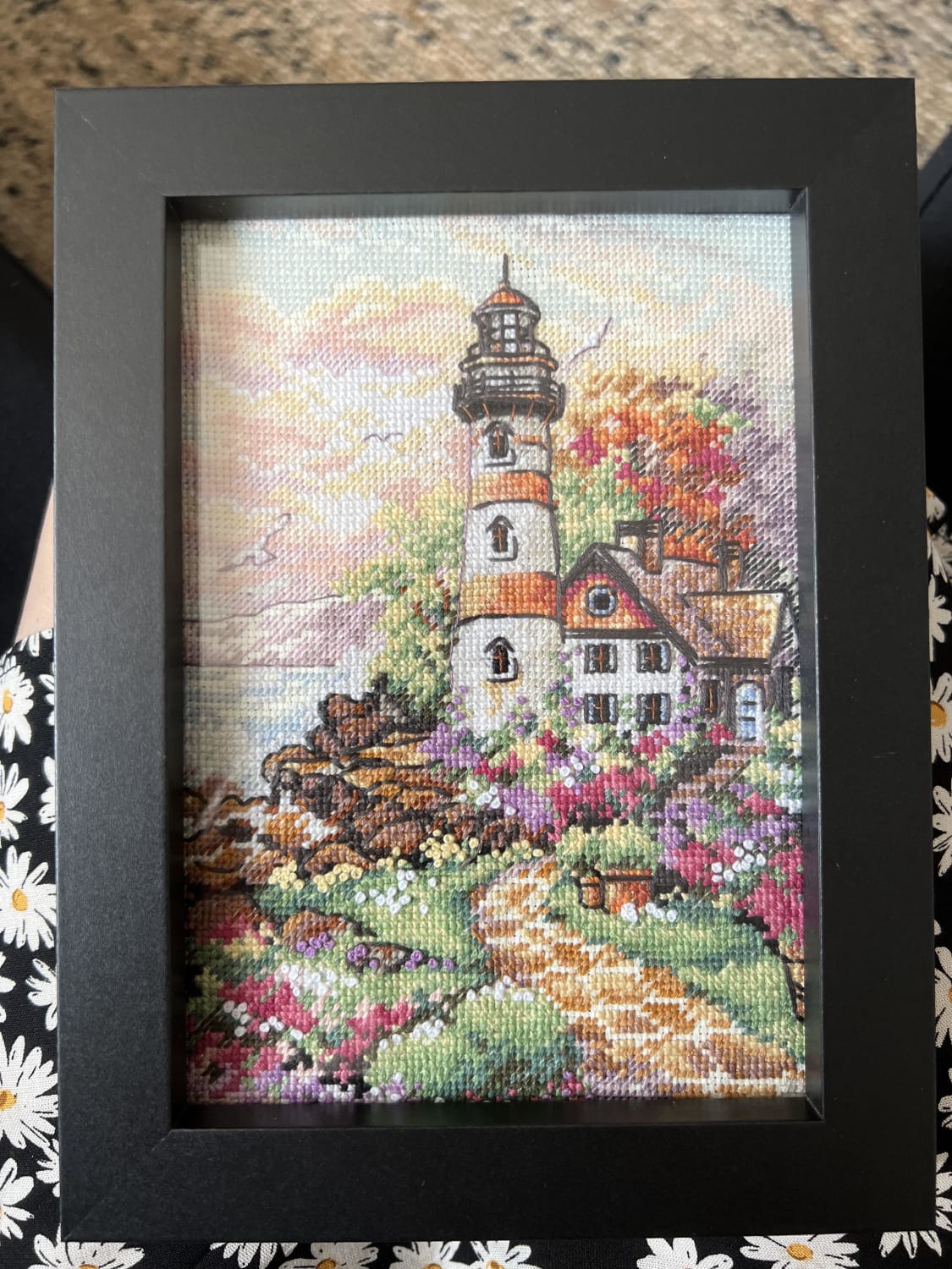 [FO] Lighthouse cross stitch for my mum