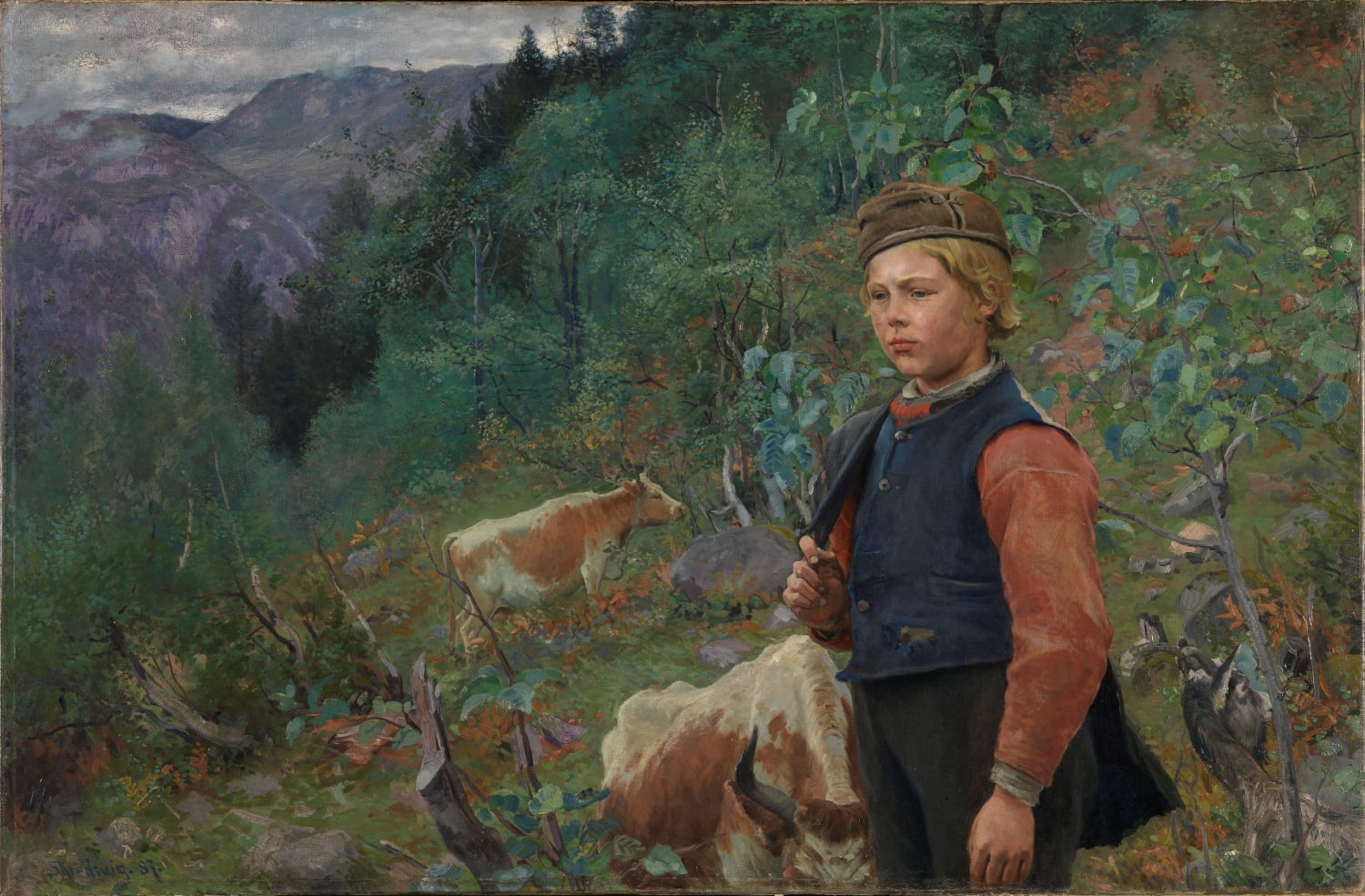 Christian Skredsvig - The Poet Vinje as a Shepherd Boy (1887)