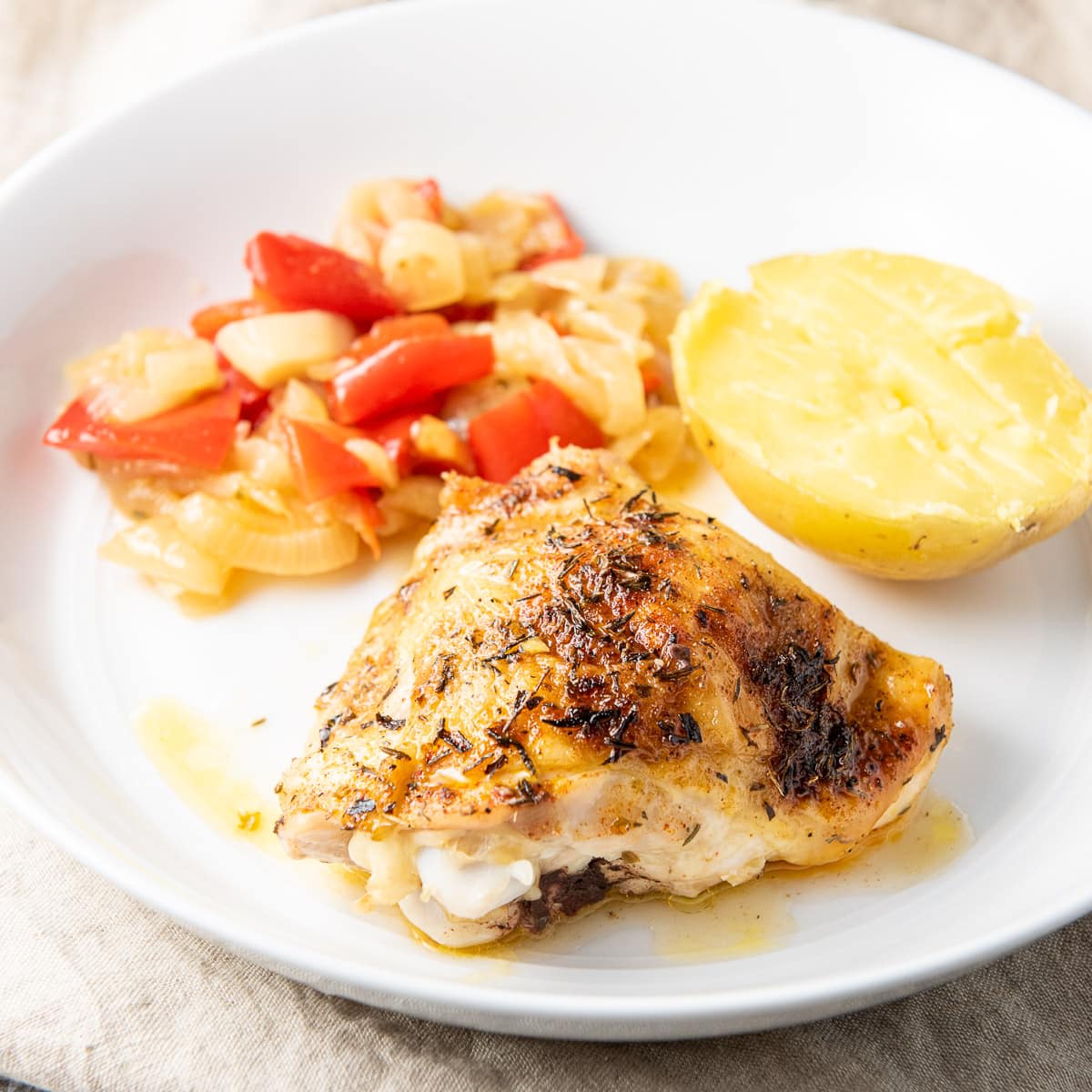 Oven roasted chicken thighs