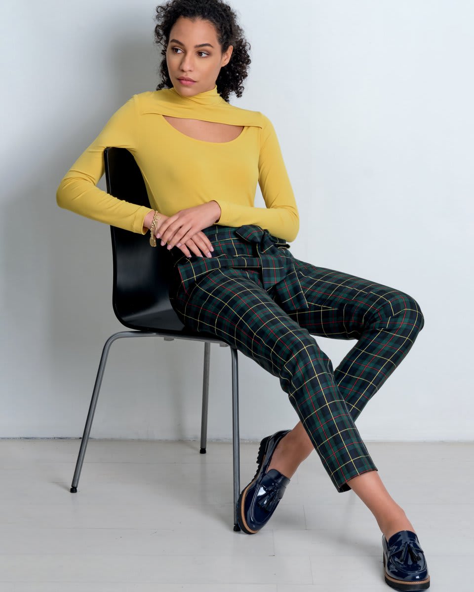I love these patterns together. M8003 knit top can be made with or without a funnel neckline, and includes a bodysuit option. M8006 trouser and short pattern is a Learn to Sew design with instructions written for beginners.