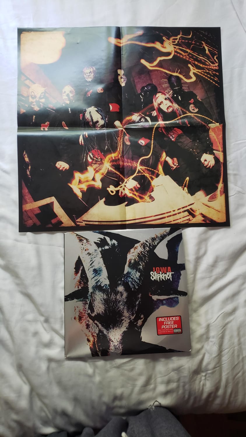 My holy grail arrived today! Iowa by Slipknot 2001 pressing with poster!