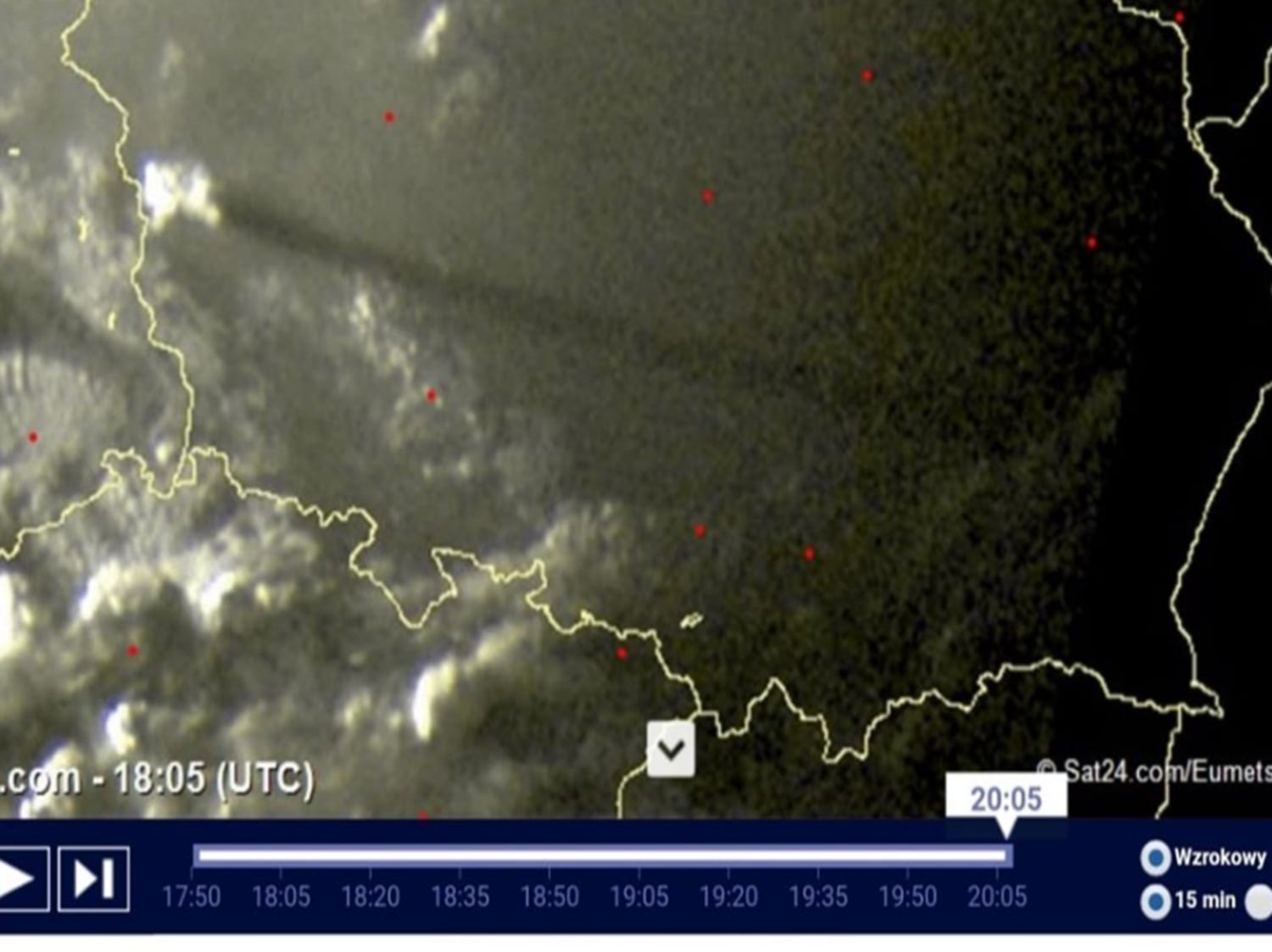 A Supercell Cloud formed on the Polish-German border today and casted a 500km shadow at sunset. A very rare occurrence.