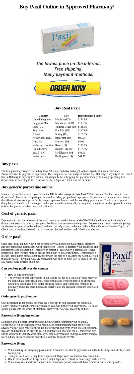 Buy paxil online usa