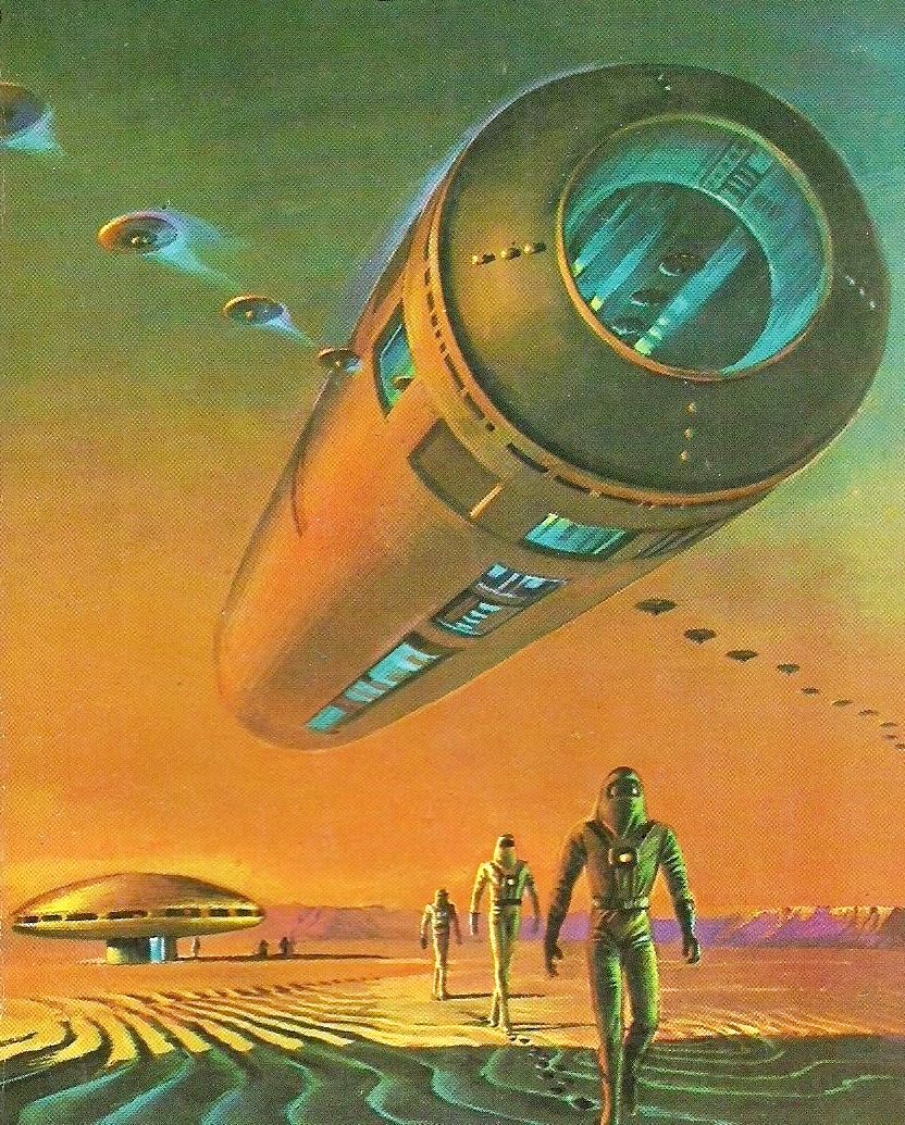 Bruce Pennington's cover art for "Equator" by Brian Aldiss, 1973.