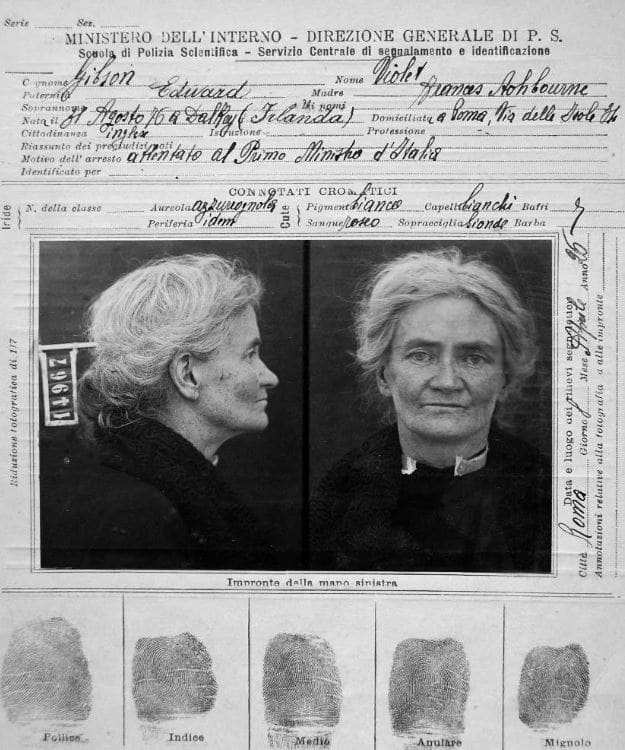 Violet Gibson - the Irish woman who, much like Orwell & Hemingway, crossed borders and seas to fight fascism...and ended up in a mental institute for her efforts. I present to you the witch who shot Mussolini in the nose.