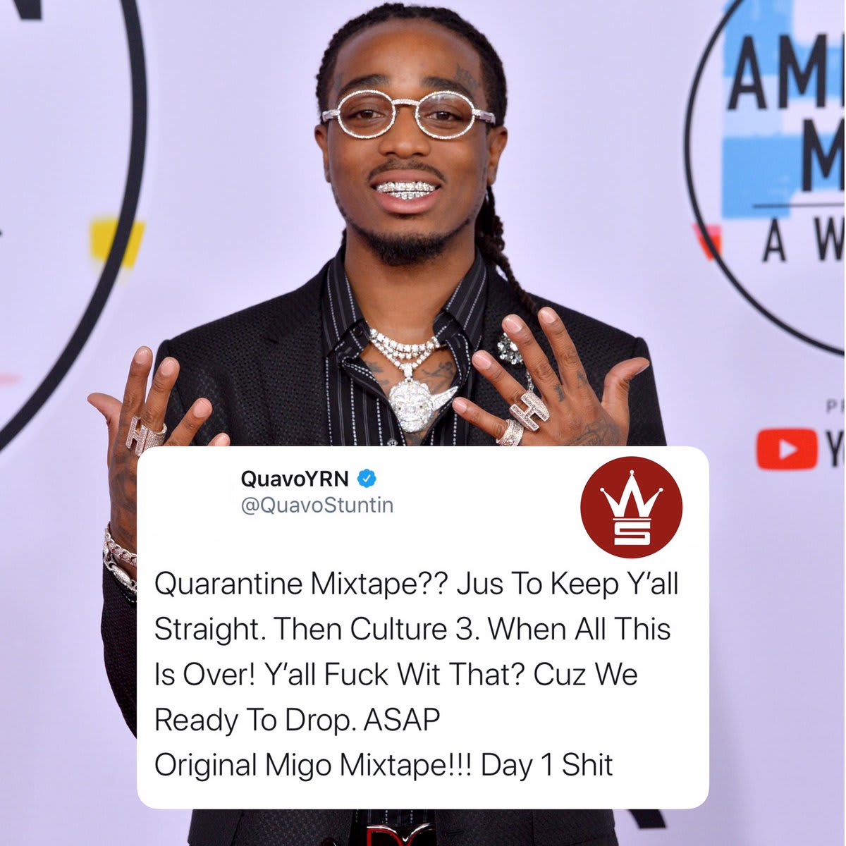 Quavo says Migos will he dropping a mixtape soon followed by “Culture 3” once the coronavirus pandemic is over! Y’all looking forward to it? 👇🎶🙌