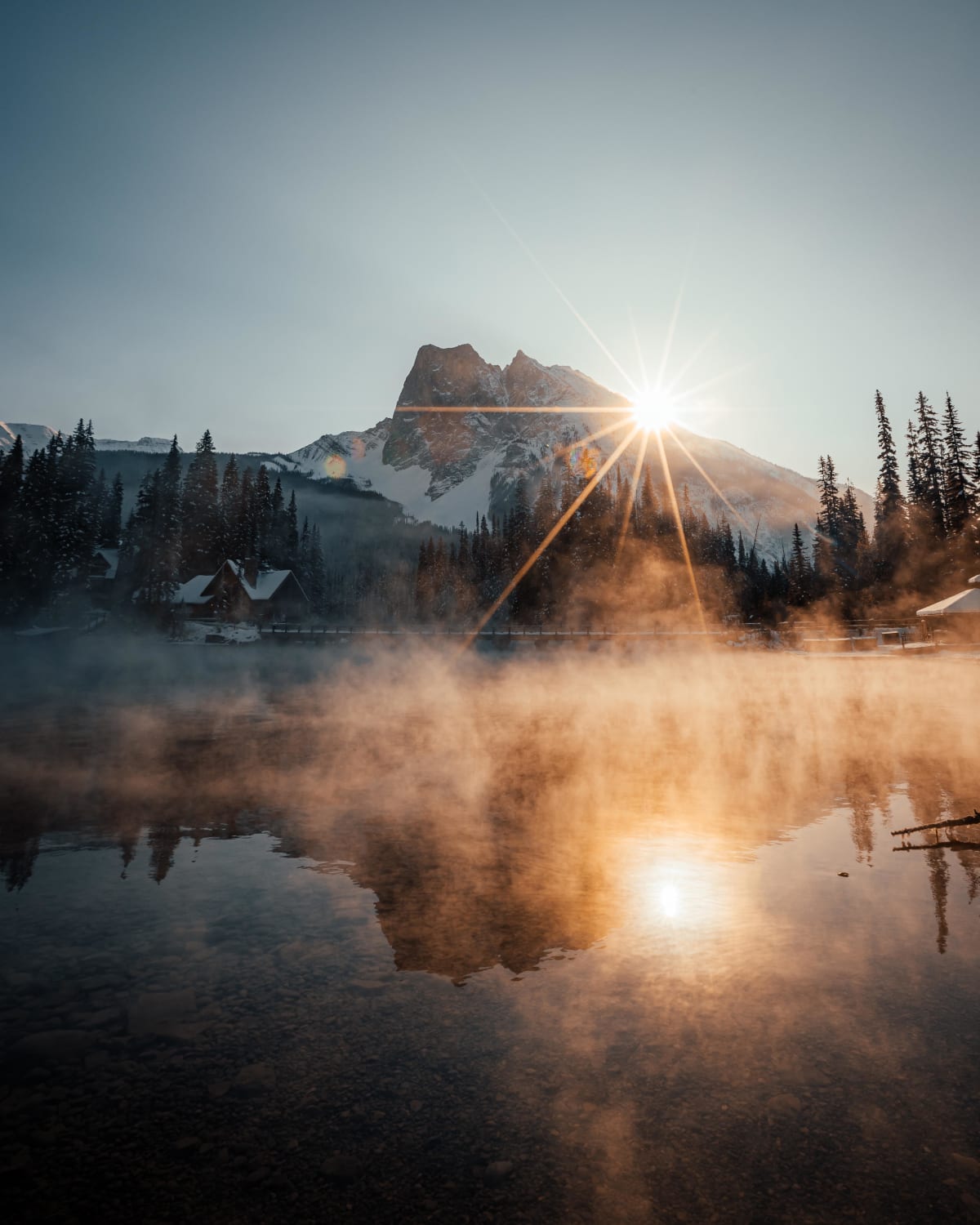 ITAP of a winter sunrise at Emerald Lake, British Columbia, Canada