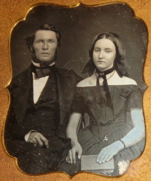 1/6 plate daguerreotype from the 1850s. They are not identified.