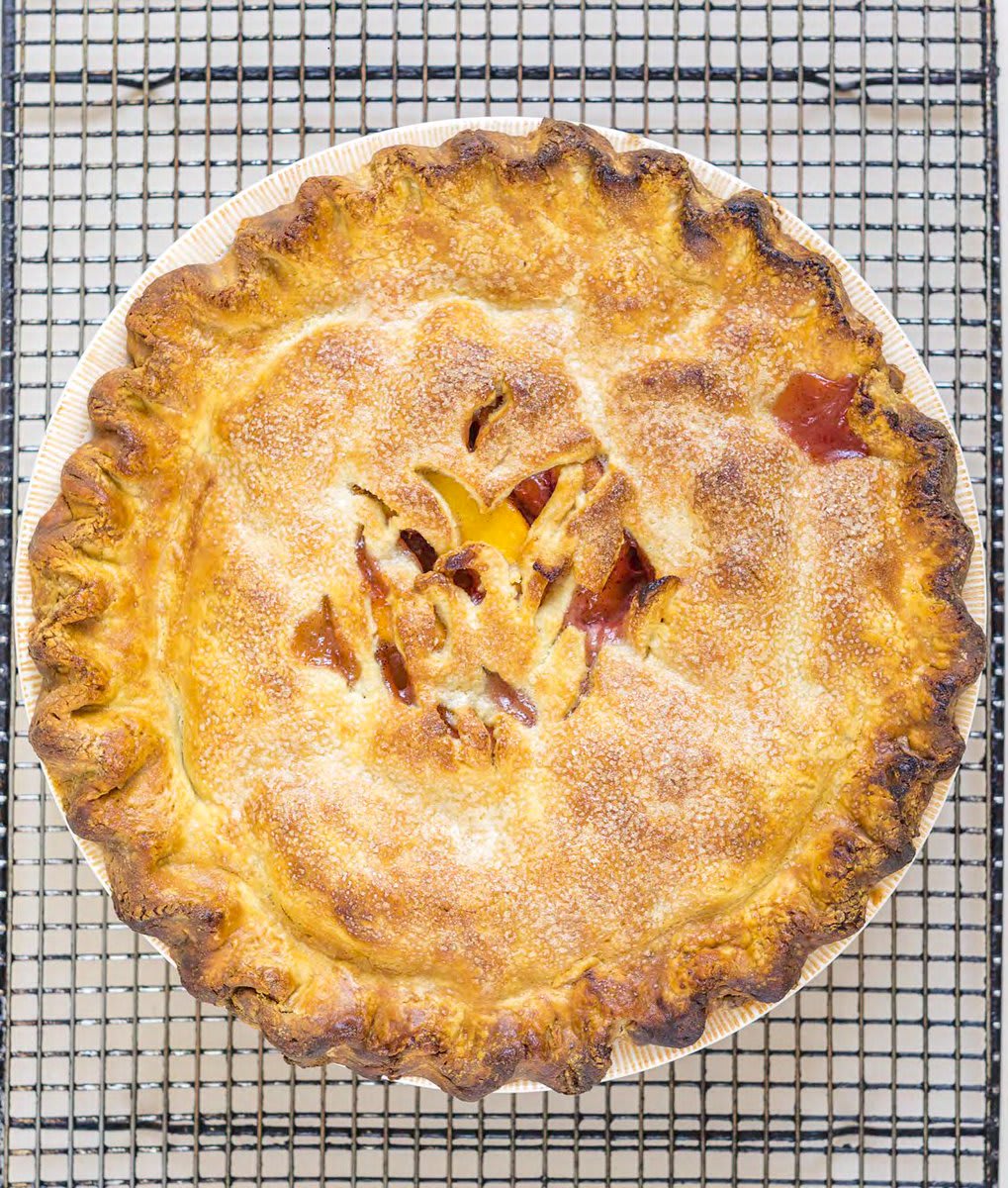 “I love the mace in the recipe. It makes me think of the perfect bite of a peach on my grandmother’s porch!” says @StarBrownie of Nicole Rucker's July Flame Peach Pie recipe: