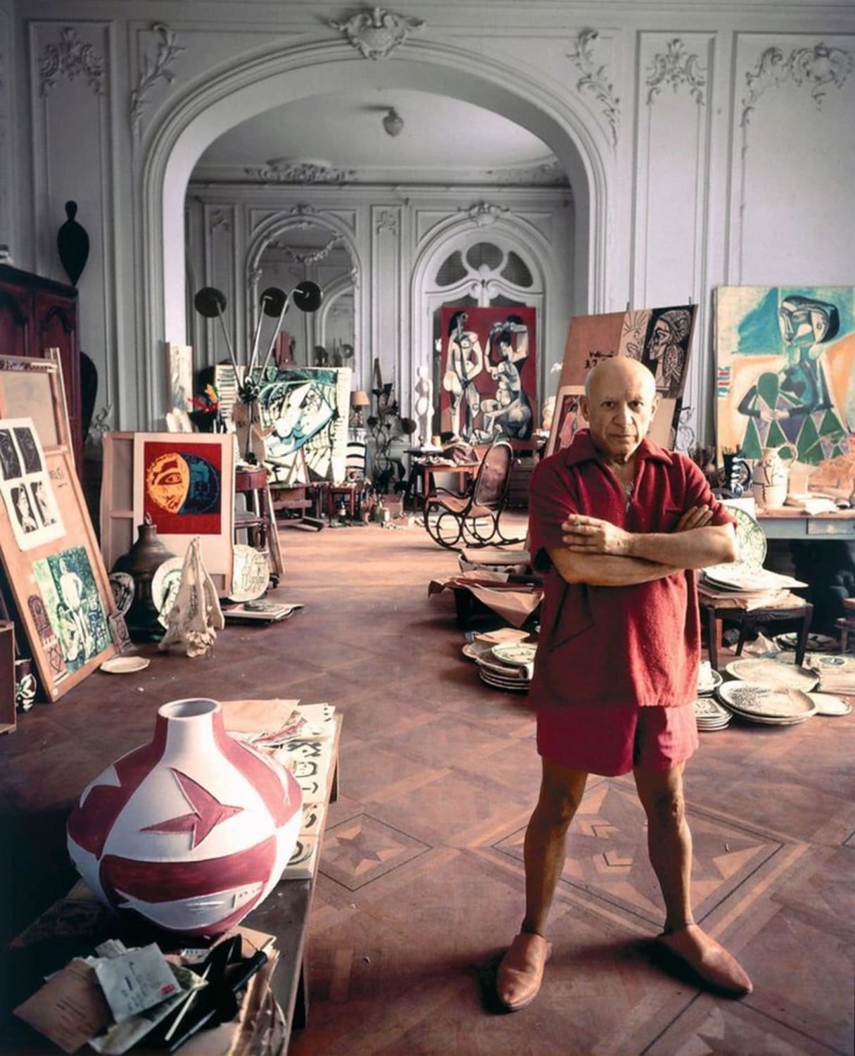 Pablo Picasso at Villa California, Cannes, France, 1956