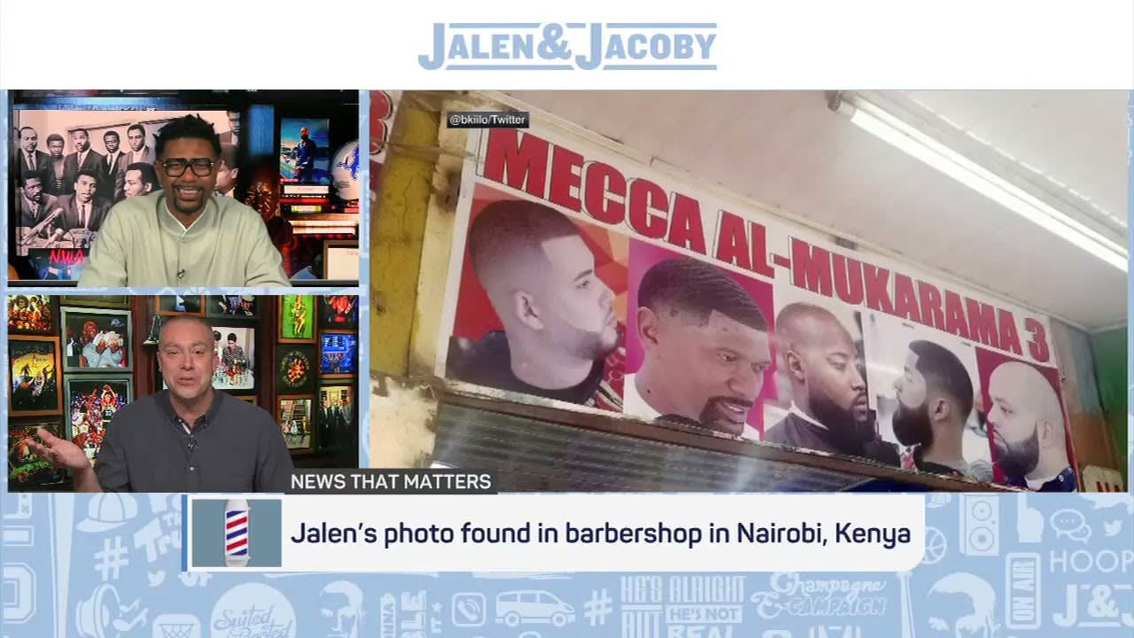 Jalen Rose's photo found in a barber shop ALL THE WAY in Nairobi, Kenya | Jalen & Jacoby