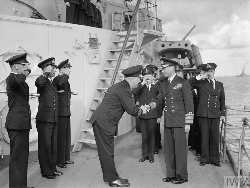 Ahead of the DDay landings, King George VI visited HMS Belfast at Scapa Flow. It was all hands on deck to ensure the ship looked her best. However, according to one sailor, the King ended up with aluminium paint on his gloves after touching a freshly painted handrail.