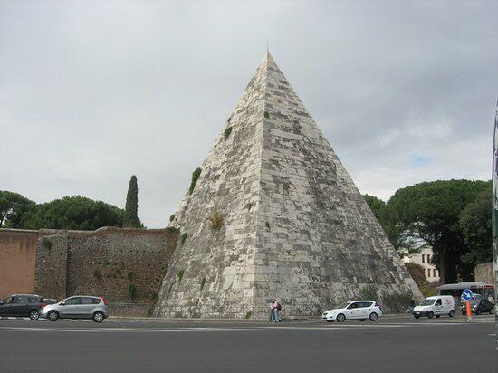 Pyramid of Cestius in Rome, Italy