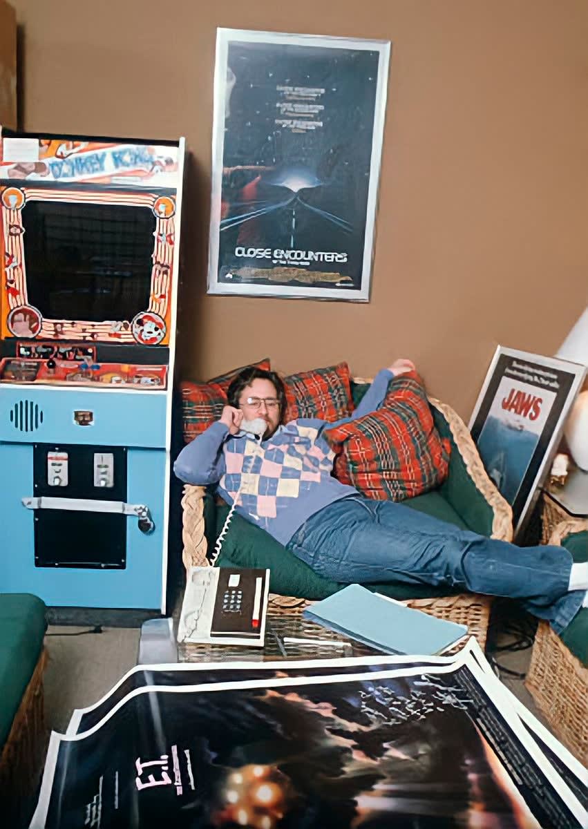 Steven Spielberg in his office, ca 1982.