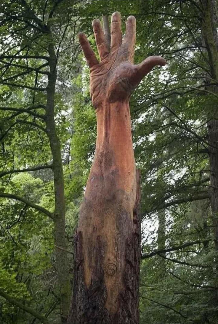 Giant Hand carving.