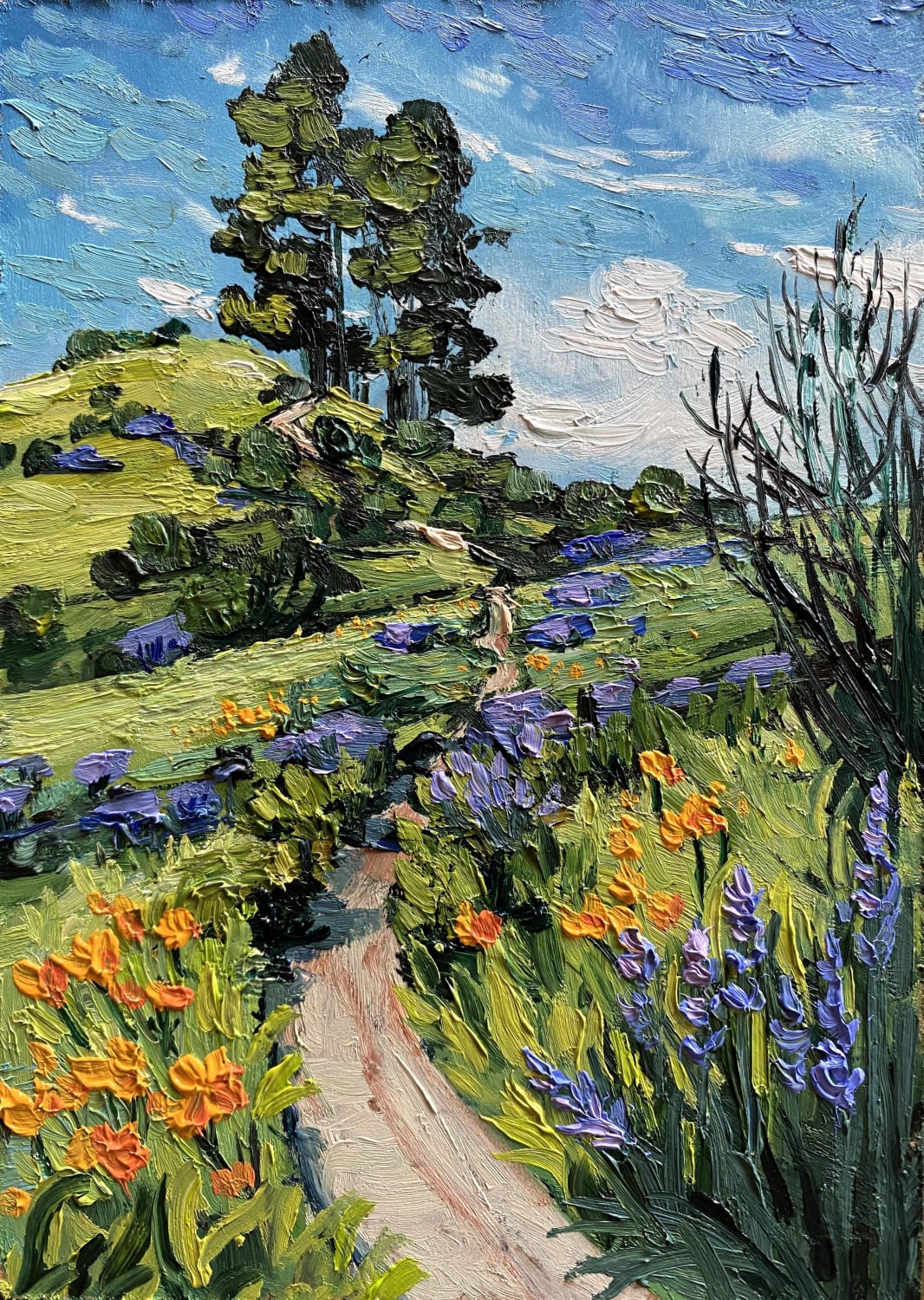 ‘California Wildflowers’” oil! I was going for kind of an ‘arts and crafts’/ early 20th century vibe!