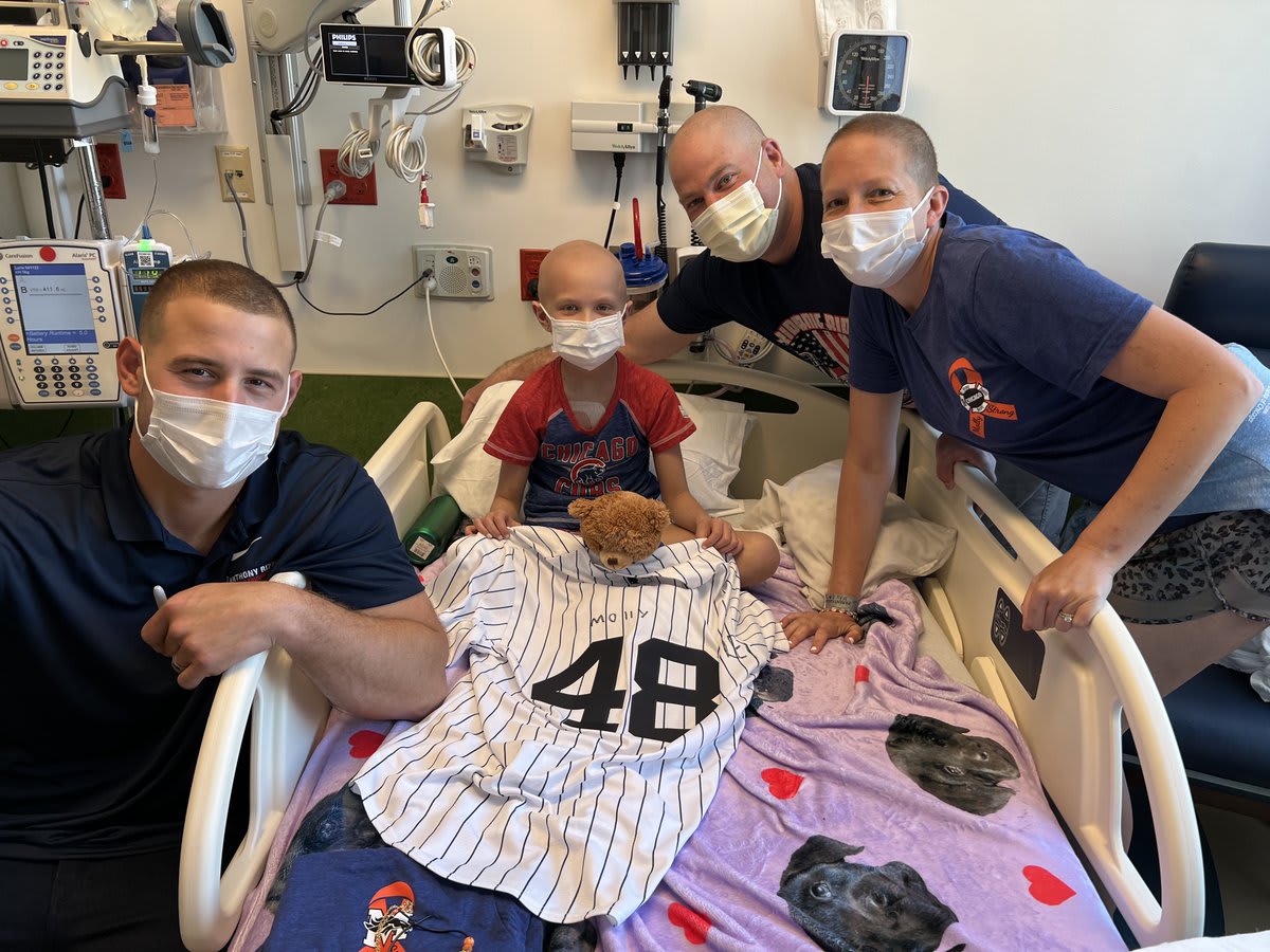 [Rizzo Foundation] No matter what pinstripes @ARizzo44 wears, @LurieChildrens will always be home We were so excited to get back to in person hospital visits and meet with the children and see all the faces we have missed so much!