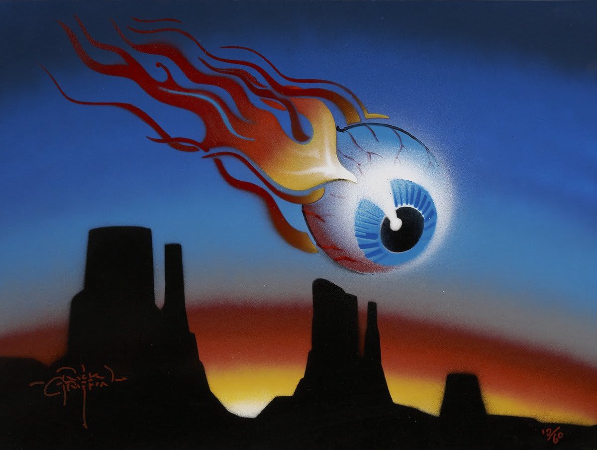 THE EYE. By psychedelic poster giant, Rick Griffin (1944-1991). Circa 1980s.