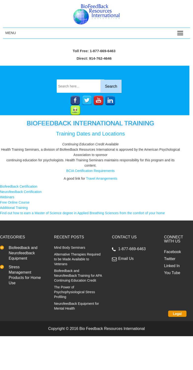 Mix Seminars Biofeedback Resources International