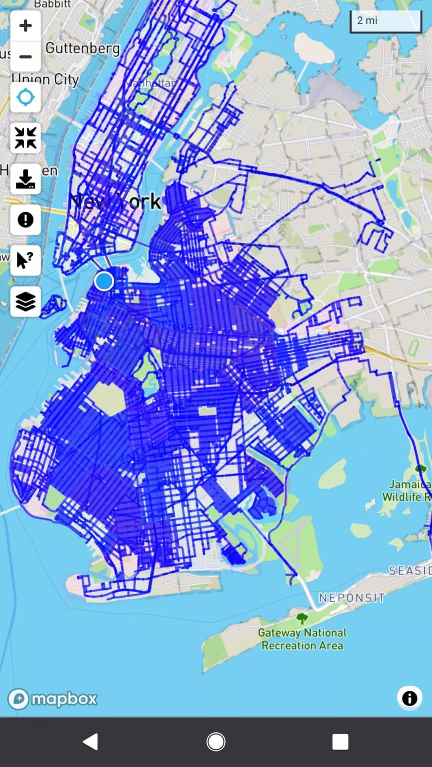 Hit 75% of roads biked in Brooklyn today