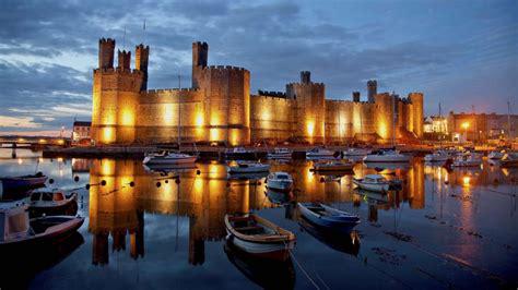 Caernarfon Castle, North Wales one of the best preserved castles in all of Europe part of the iron ring of castles built by King Edward I.