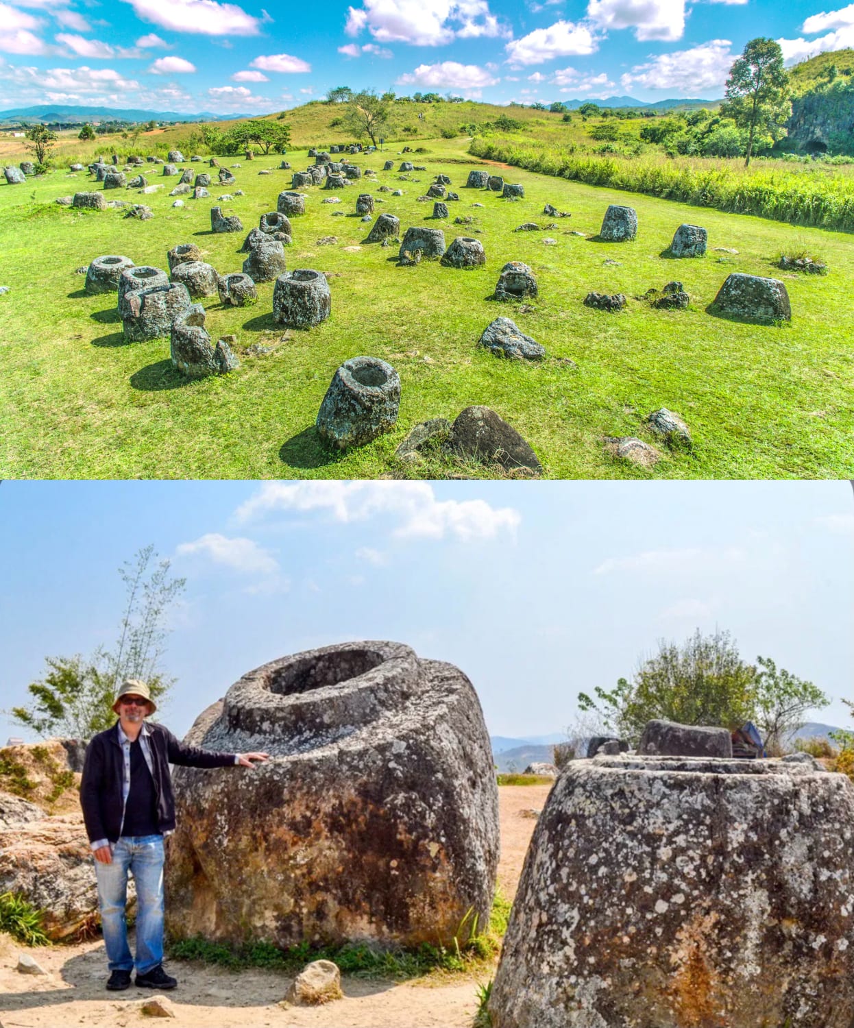 The Plain of Jars, located in central Laos, gets its name from more than 2100 tubular-shaped megalithic stone jars used for funerary practices in the iron age. Researchers, using optically stimulated luminescence, determined that the jars were put in place as early as 1240 to 660 BC