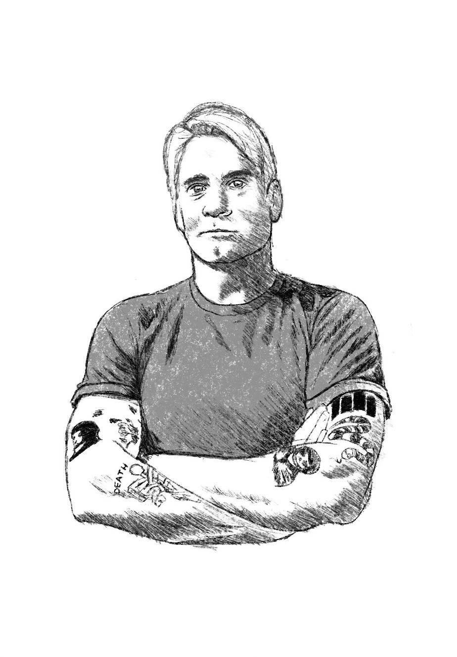 Work in progress sketch of Henry Rollins