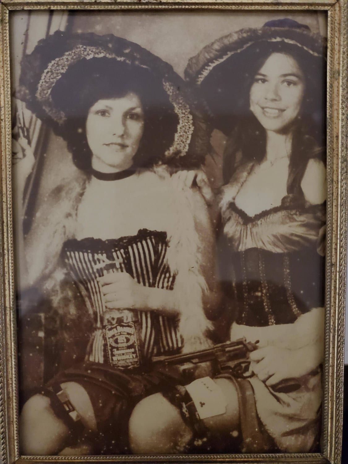 My mom (holding the Jack Daniels bottle) and her best friend in Fort Worth Texas sometime in the early 80s