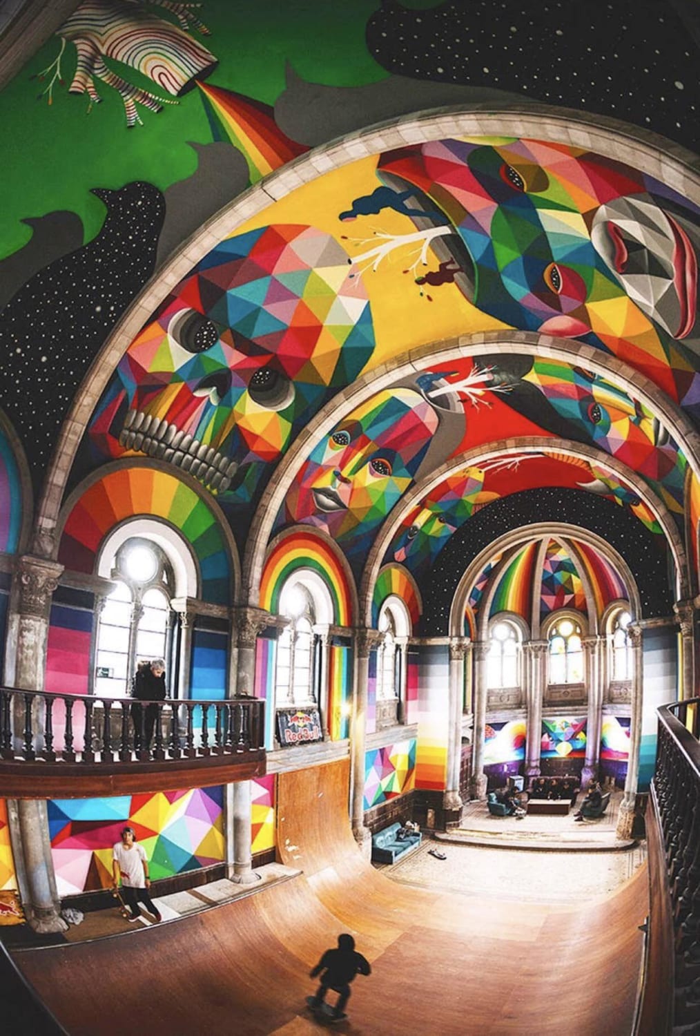 This is a 100 year old church in Spain that was repurposed into a skatepark