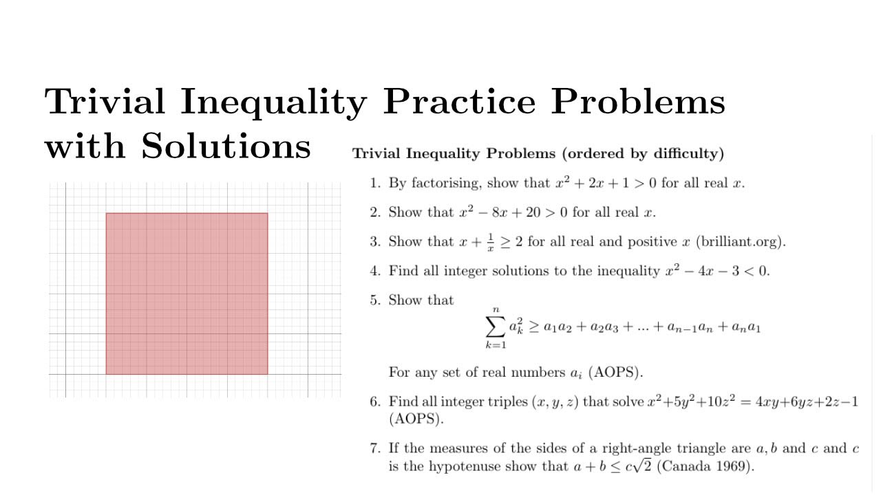 Since YouTube is saturated with videos teaching elementary topics and problem solving, I'm making videos where I do worked solutions of a custom problem set about ONE topic.