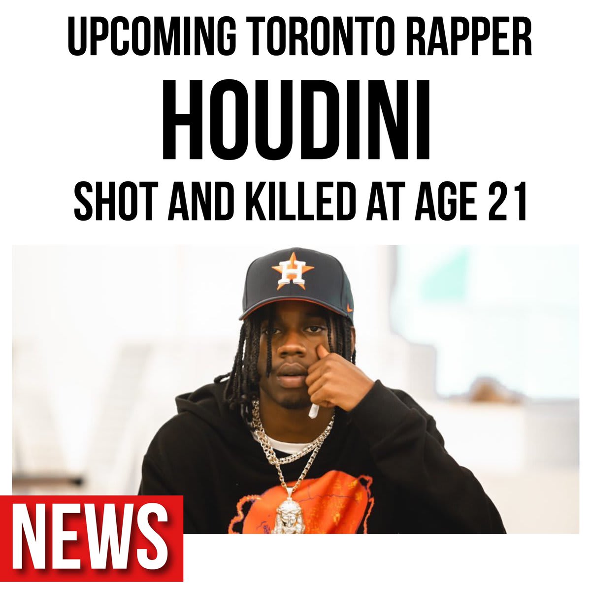 According to reports, Canadian rapper Houdini was shot and killed yesterday in downtown Toronto. A teenage boy and a woman were shot as well but are expected to recover. Our thoughts and prayers go out to his family and friends RIPHoudini Via