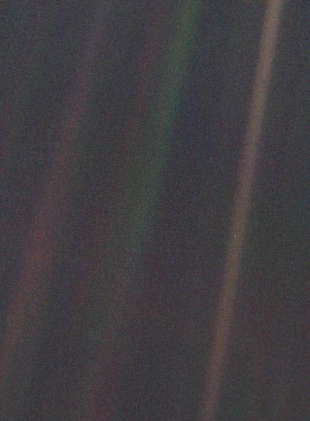 "Look again at that dot. That's here. That's home. That's us. On it everyone you love, everyone you know, everyone you ever heard of, every human being who ever was, lived out their lives." - Carl Sagan 30 years ago today, Voyager 1 took the iconic Pale Blue Dot image.