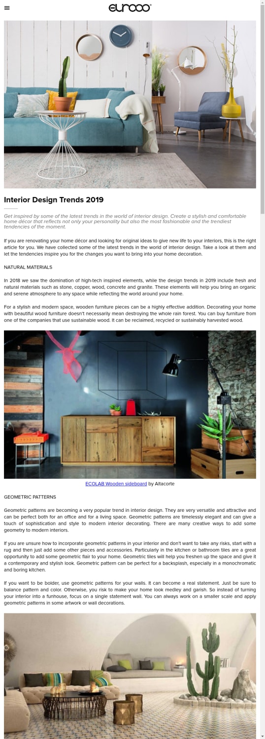 Mix Interior Design Trends 2019
