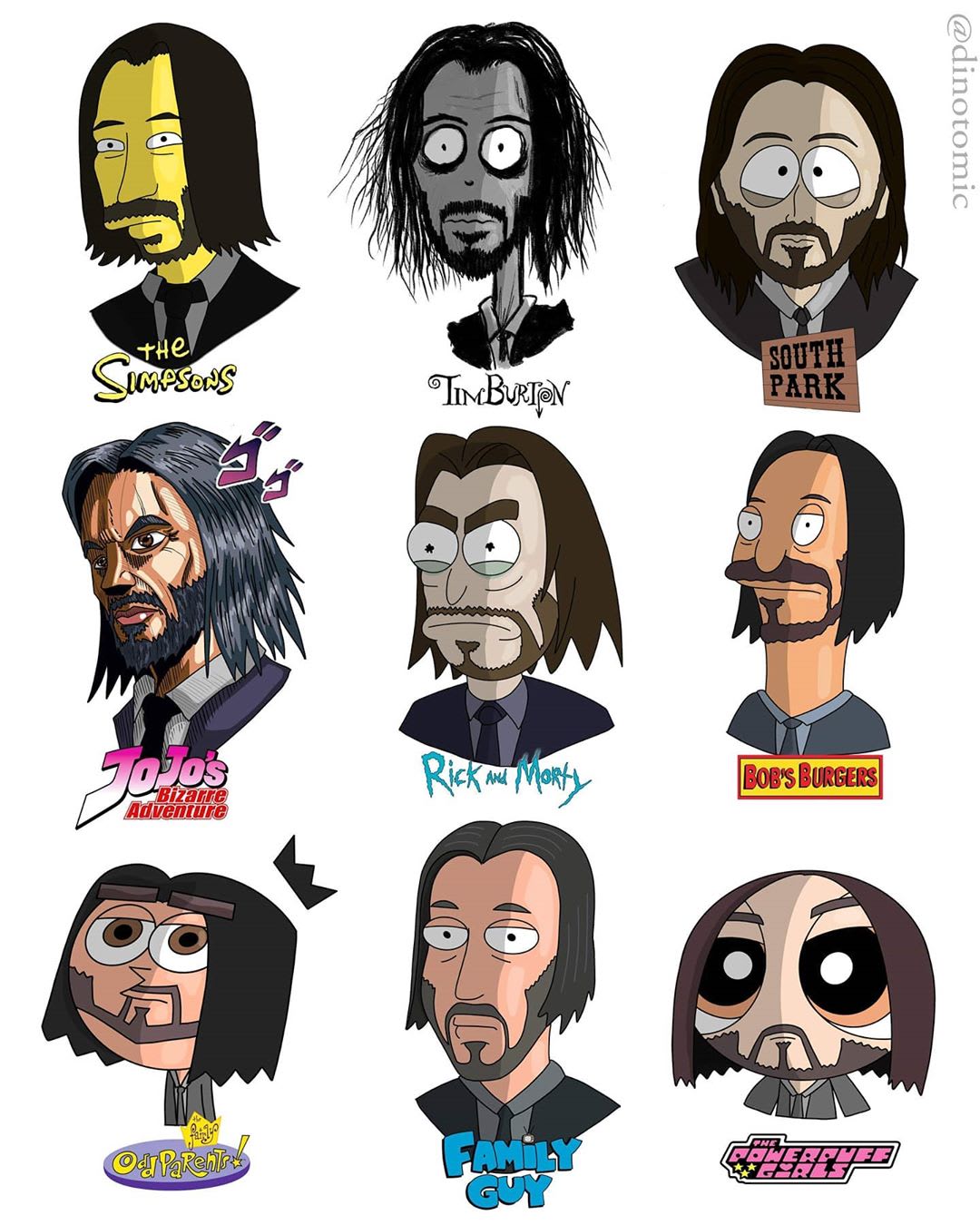 John Wick in Different Anime Shows by Dino Tomic