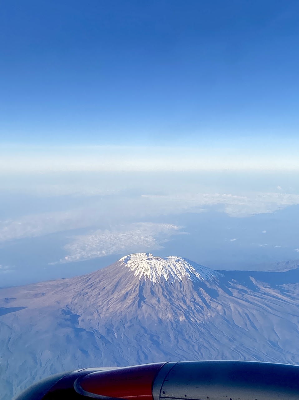 Flying over Mt Kilimanjaro