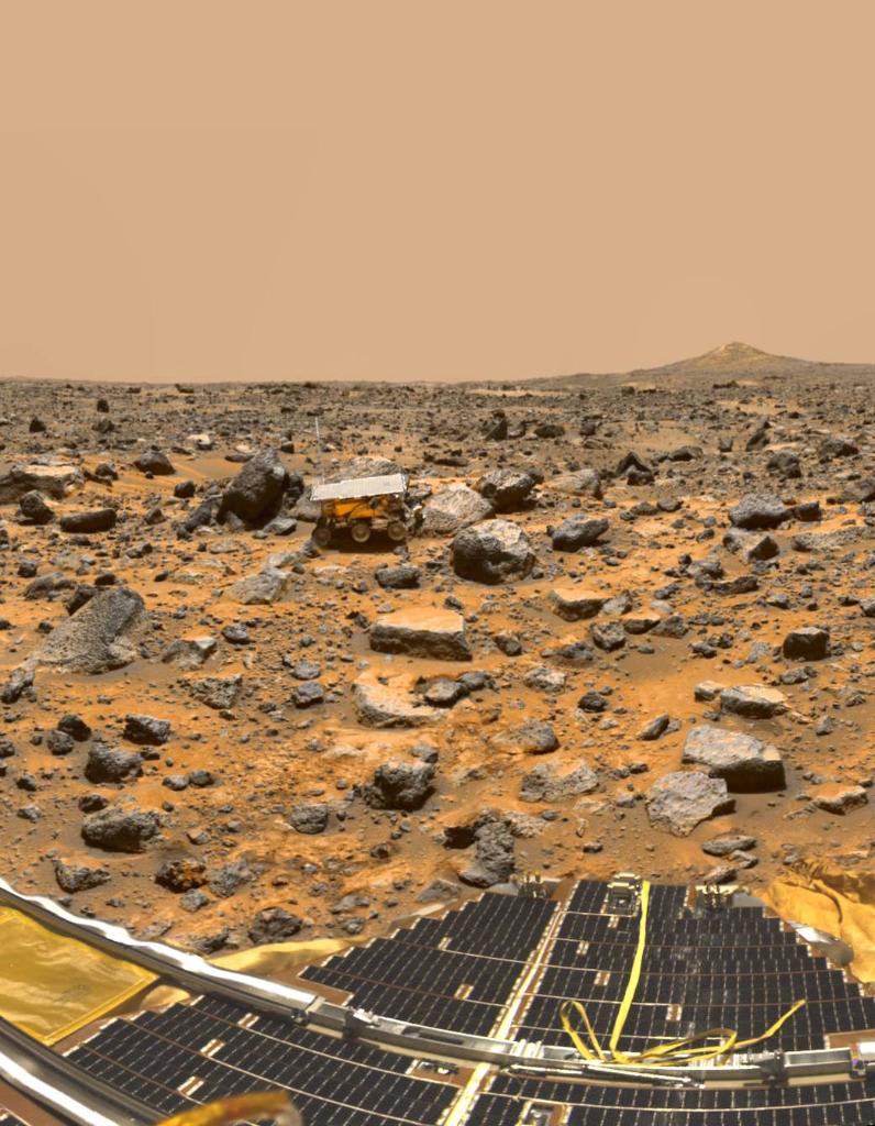 The Mars Pathfinder spacecraft, which was launched in 1996, returned 2.3 billion bits of information and over 17,000 pictures to the Earth. The spacecraft found dust devils and water ice clouds, and data that suggested that Mars was once warm and wet.