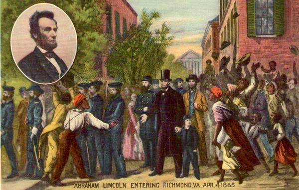 President Abraham Lincoln entered defeated Richmond, Virginia, 150 years ago today