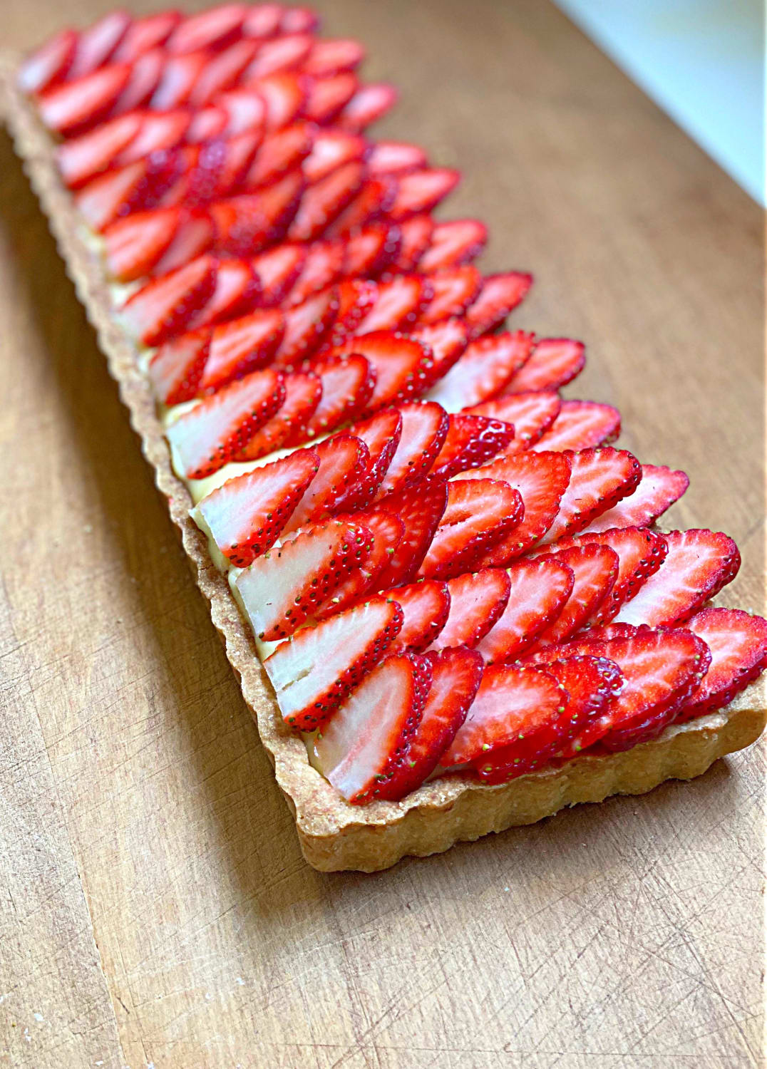 My greatest creation, this custard tart with Strawberries