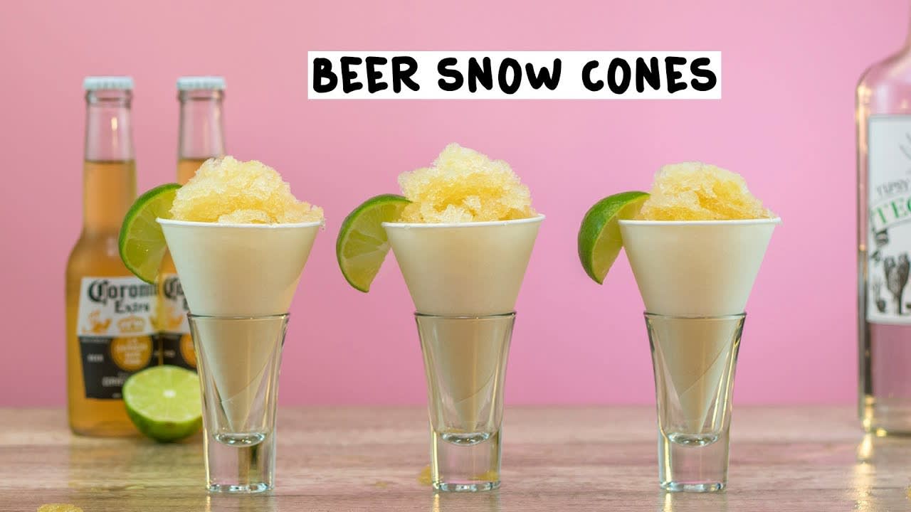 Beer Snow Cone with Tequila and Lime - Tipsy Bartender
