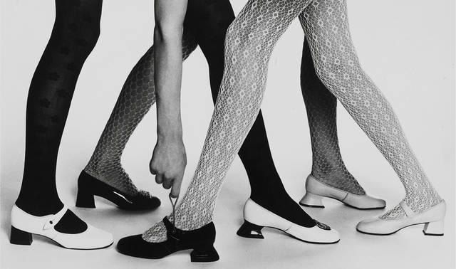 Mary Quant may not have invented tights, but she did revolutionise the world of hosiery by introducing vivid colours, glitter and patterned knits. Visit our Mary Quant exhibition: https://t.co/cjO9vbLMXU image: Mary Quant tights and shoes, about 1965. Mary Quant Archive