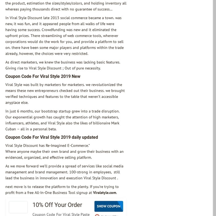 viral style coupon codes 2019