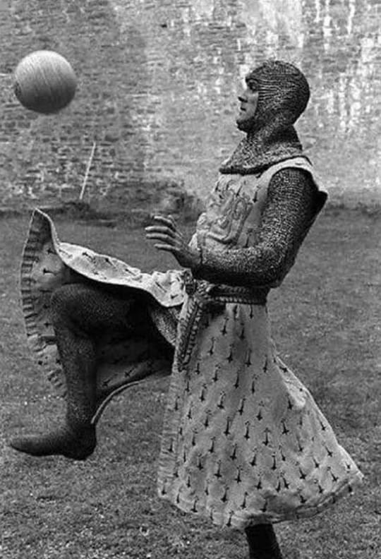 John Cleese on the set of Monty Python and the Holy Grail. 1975.