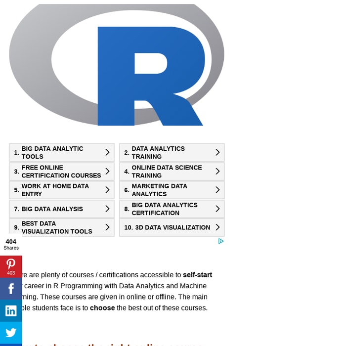 Mix Best R Programming Certification Course