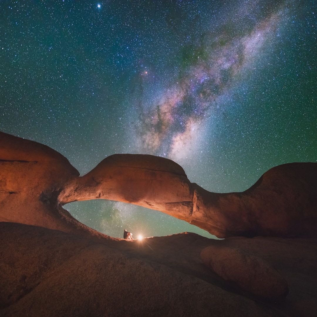 Long Exposure Photos Capture the Swirling Star Trails Across the Namib Desert